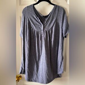 Women’s a.Jesdani Short Sleeve Blue Tunic, 1X